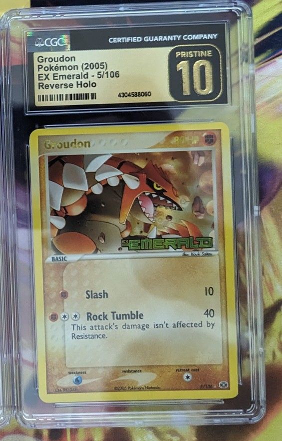 Groudon Ex Emerald Reverse Holo Pristine 10  POP 1