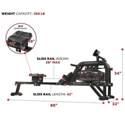  NEW Obsidian Surge 500 Water Rowing Machine