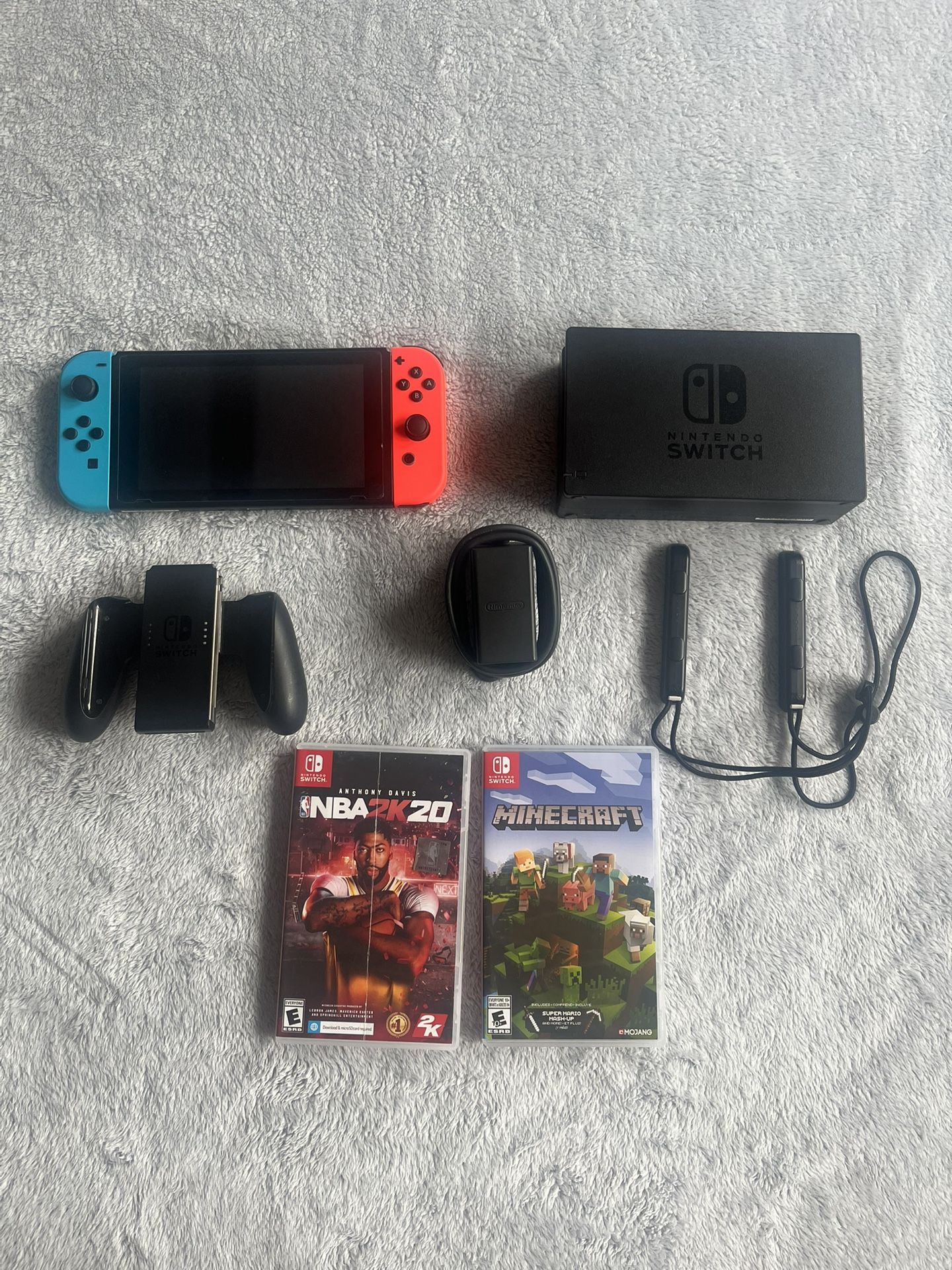 Nintendo Switch Console + Minecraft + NBA 2K, and All Accessories - Cash or Zelle
