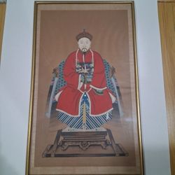 Framed Portraits Emperor & Empress, Watercolor, excellent detail