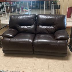 Leather Recliner Love Sofa