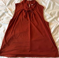 H&M Twisted Neck Sleeveless Camisole in Rust Orange