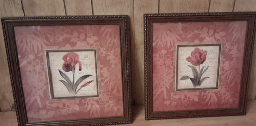Set Of Genuine Wooden Framed Art By Elizabeth Browndpair Of 
