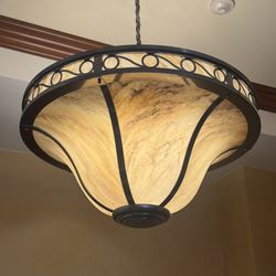 Dominga 3 Light 20" Wide Flush Mount Bowl ceiling light with a Travertine Idalight shade