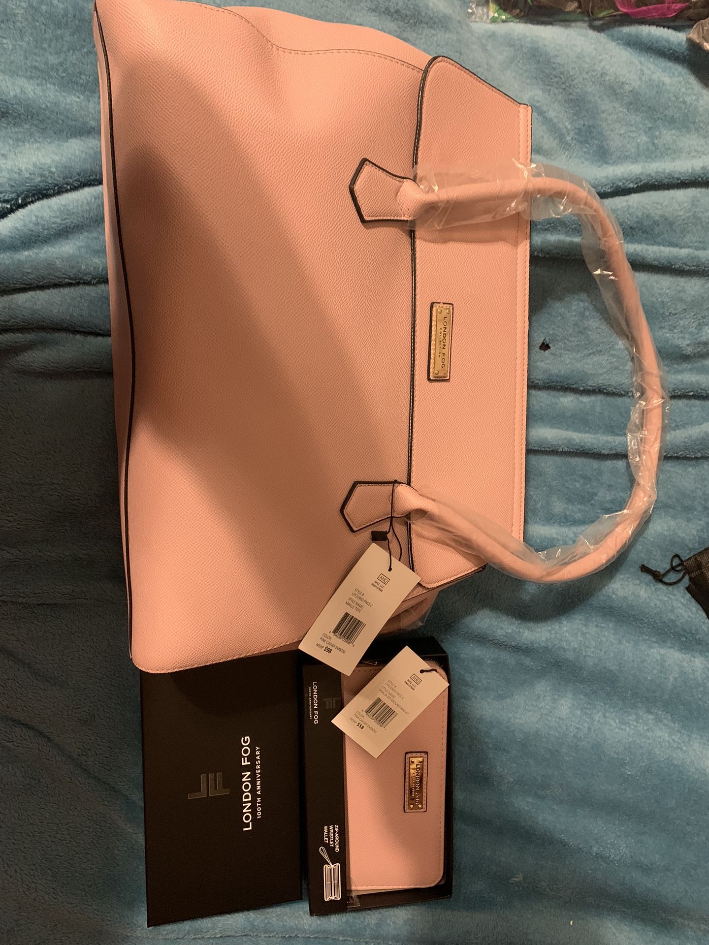 London fog, 100th anniversary purse, wallet, and make up bag