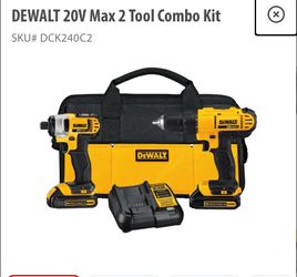 DEWALT 20V Max 2 Tool Combo Kit with out batteries