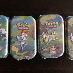 Pokemon TCG mini tin sealed x 4