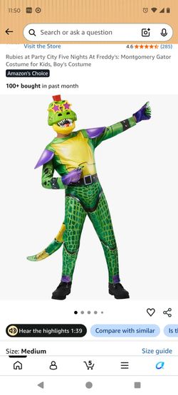 Five nights at Freddy's kids costume