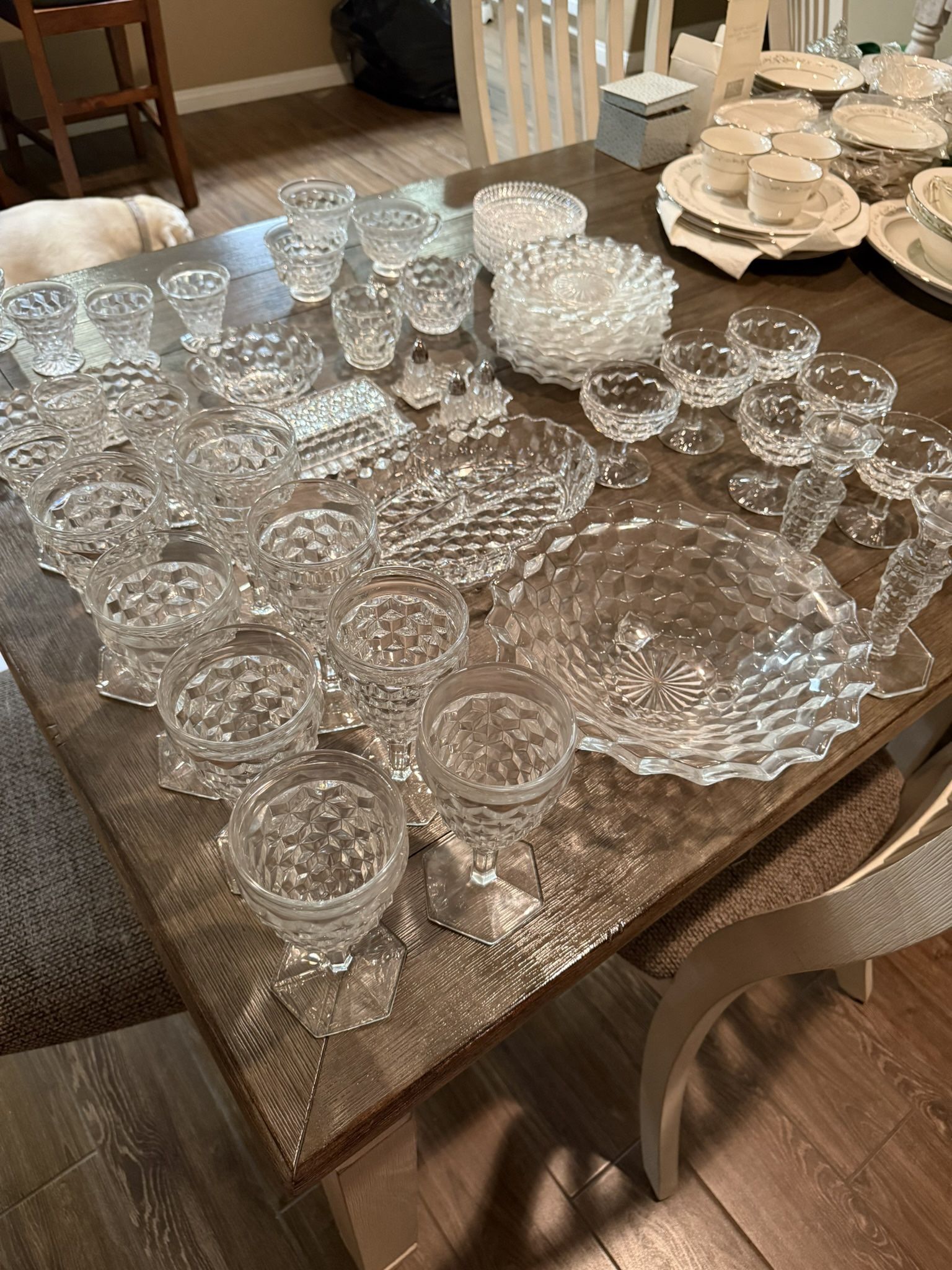🔥 GORGEOUS Fostoria American “Cubist” Crystal Set – 50 Pieces