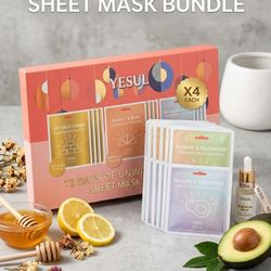 Yesul "12 Days of Unwind + Rewind" Sheet Mask Bundle is a Korean skincare