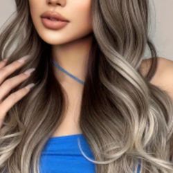 OMBRE SYNTHETIC CAP WIG BLONDE OMBRE Hair New 26 In