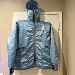 Vintage 70’s Belladonna Hooded Rain Jacket - Sky Blue - Men’s Medium