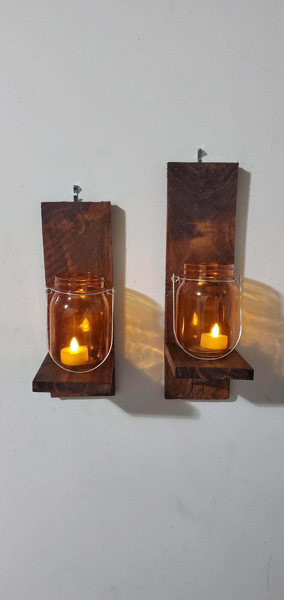 Hand crafted wall mount candle holders