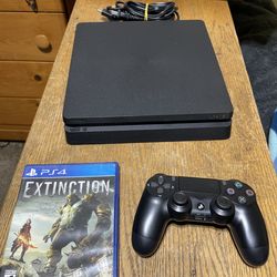 Sony PlayStation 4 Slim 1TB Console PS4 Jet Black Tested W Controller