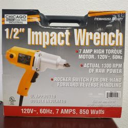 Chicago Electric Power Tools 1/2" Impact Wrench New with Case