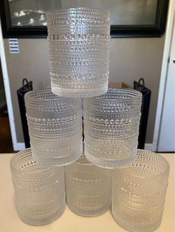 SET OF 6 PEBBLED HIGHBALL GLASSES