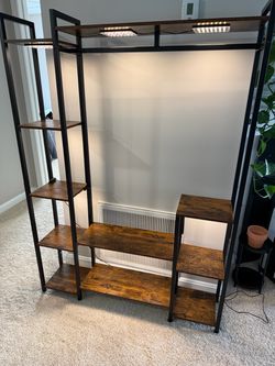 Plant stand with grow lights