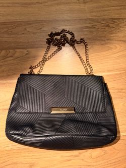 ALDO Black Geometric Textured Crossbody / Shoulder Bag