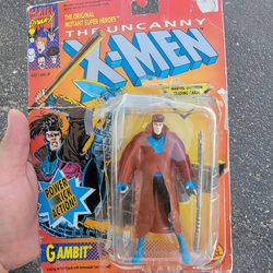 1993 Marvel The Uncanny X-Men Action Figure Gambit  Power Kick Action 