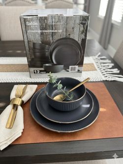 Safdie 12 pieces stoneware dinnerware set