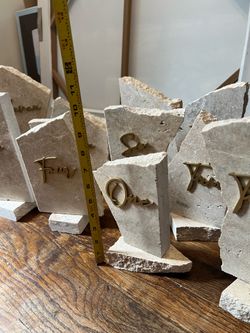 12 Travertine Stone Table Numbers