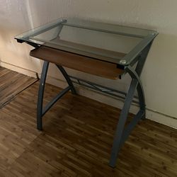 desk with glass top