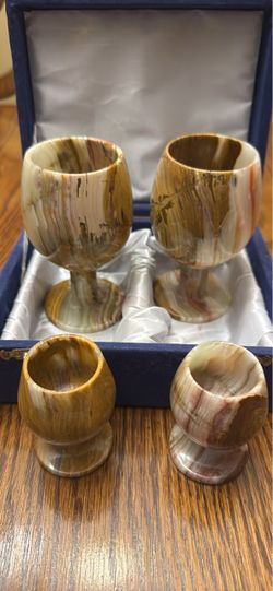 Onyx Stone Goblet Cup Set of 4