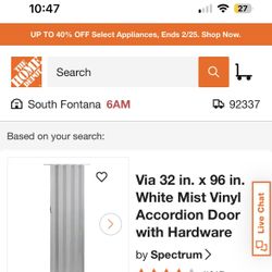 32”x80” Accordion Door