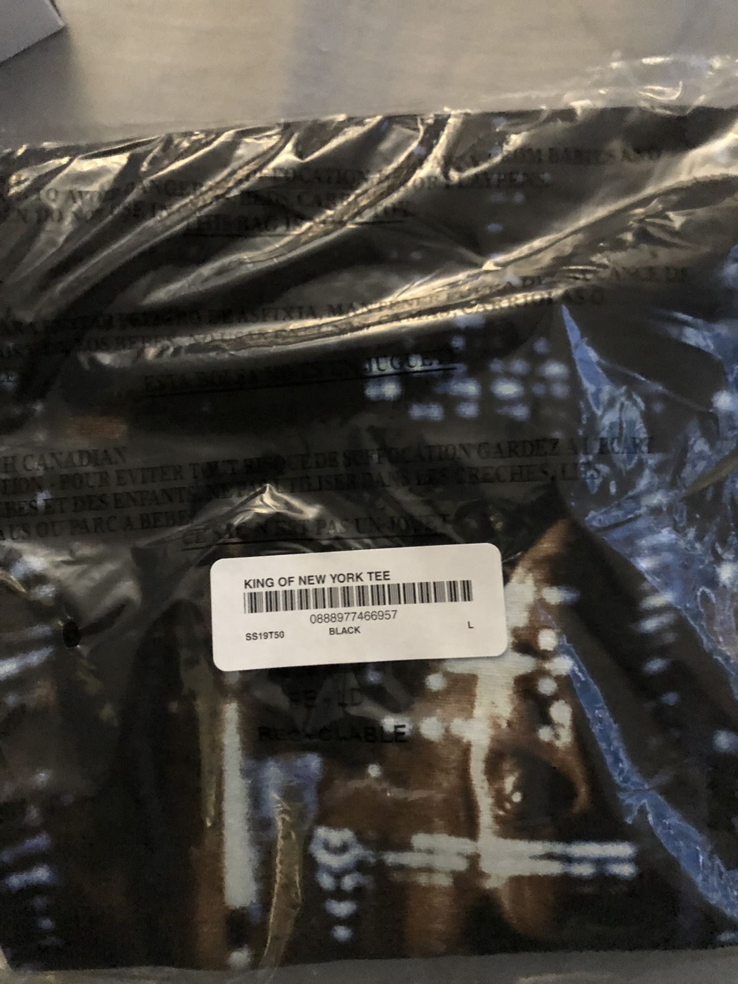 Supreme Christopher Walken Tee King of New York Size Large