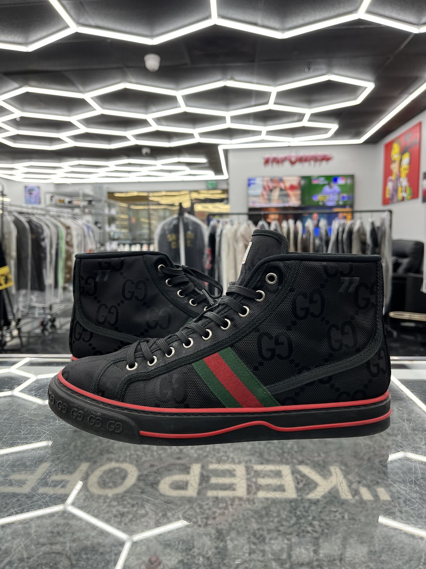 Gucci GG High 77 Tennis Black & Red - Preowned