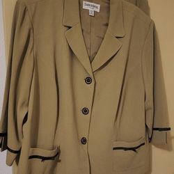 2pc Olive Green Skirt Suit Plus Size 