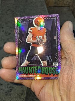 2026 Panini Score-A-Treat Drew Mestemaker #237 Quarterback Oklahoma State College Rookie Card (Haunted House "Holo SpiderWebs" Parallel). Near Min