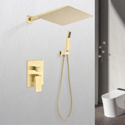 Wall Mounted 12”  Rain Shower And Handle Combo 
