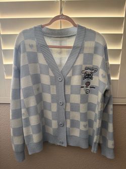 Cinnamoroll Checkered Knit Cardigan