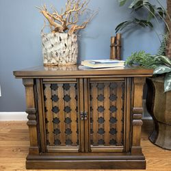 Vintage End Table With Doors 