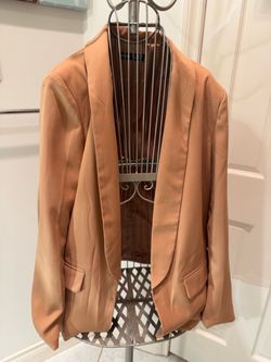 Shein Open Front Blazer Camel Tan