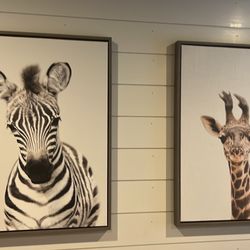Animal Canvas Wall Art . Two Frames.