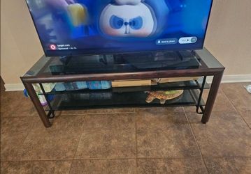 Wood And Glass TV Stand Entertainment Cemter TV Console