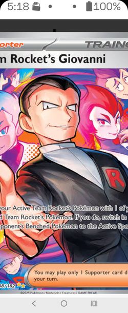 Pokémon Destined Rivals Team Rockets Giovanni Special Illustration Rare 238/182