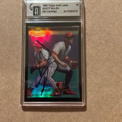 Scott Rolen - Autographed 1998 Topps Gold Label - GAI Autograph Certificate 