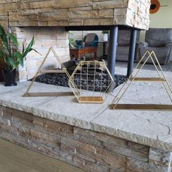 Gold Tone Wall Shelves Set 3