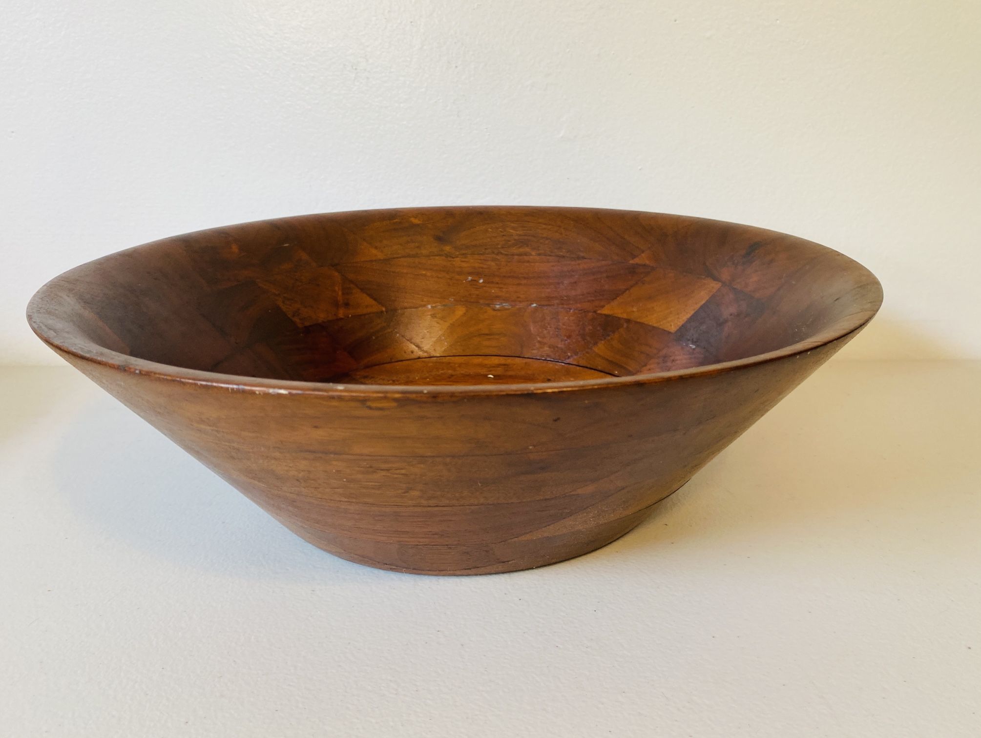 Vintage Burl Walnut Billings Missouri Salad Bowl 14" MCM
