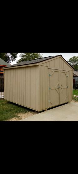 10 x 16 double door  2 shelves
