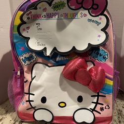 Hello Kitty Book Bag  w Accent Bow & Thought Board