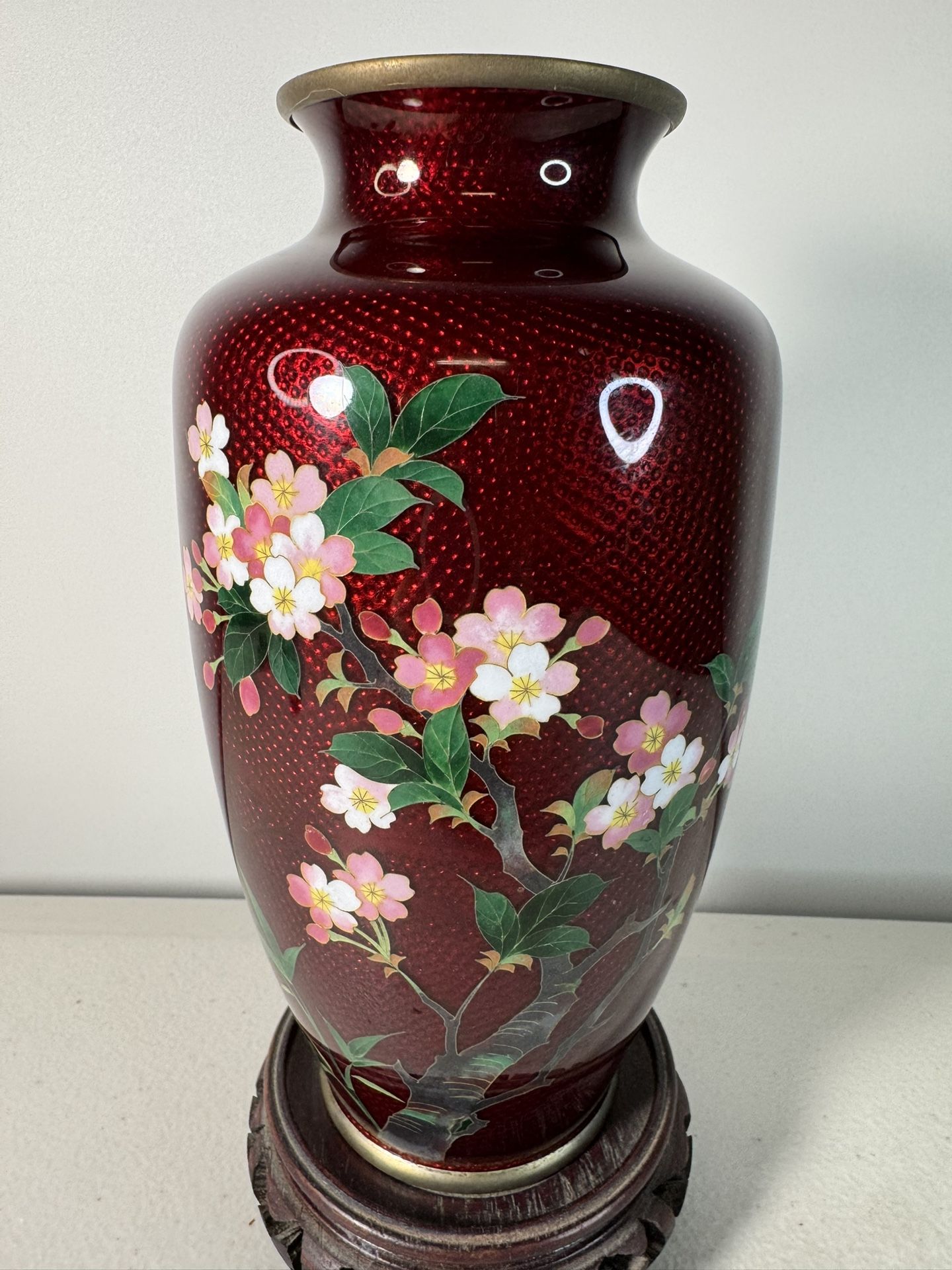 Vintage Antique Japanese Enamel Cloisonné Vase 7”