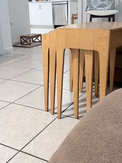 All three real wood stackable tables