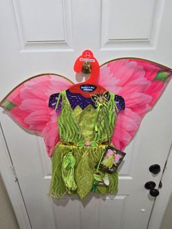 Girls Fairy Costume with Wings Size 3-4 & 5-6