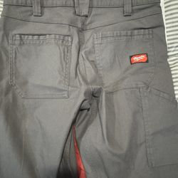 Men's 32 in. x 32 in. Gray Cotton/Polyester/Spandex Flex Work Pants with 6 Pockets