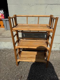 3 Tier Bamboo Display Shelving 24” wide 12” deep 35 1/2” tall