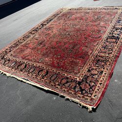 Vintage Persian Hand-Knotted Wool Large Area Rug — 12’ x 10’